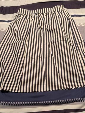 Classic Navy & White Striped A-Line Skirt